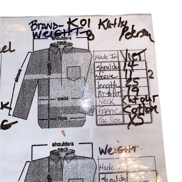 Koi Feather design Stars XS Medical Scrub Top - Picture 10 of 11